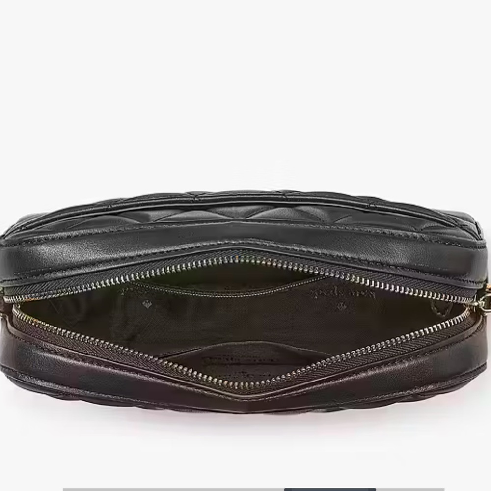 Retail $359 Kate Spade Black Leather Quilted Camera Bag & Detachable Chain NWT - Picture 5 of 6